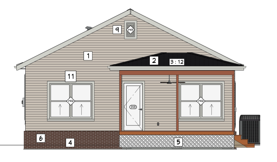 Rear elevation (rendering)