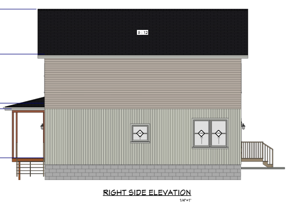 Right side elevation (rendering)