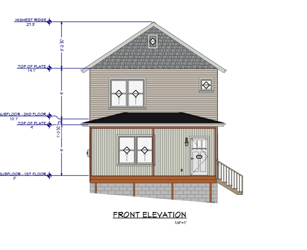 Front elevation (rendering) - 6096 Coronado Dr, Mobile AL