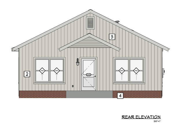 Rear elevation (rendering)