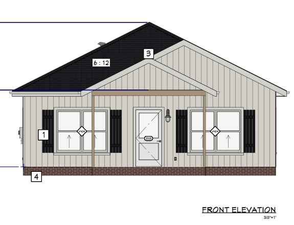 Front elevation (rendering) - 914 W Stuart Dr, Mobile AL