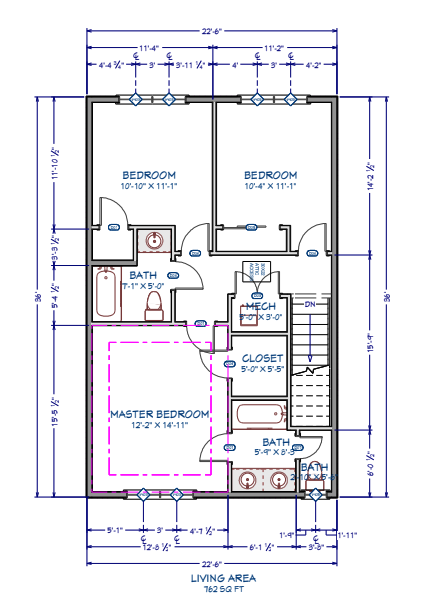 Floor plan - upper level (762 sq ft)