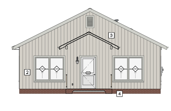 Rear elevation (rendering)